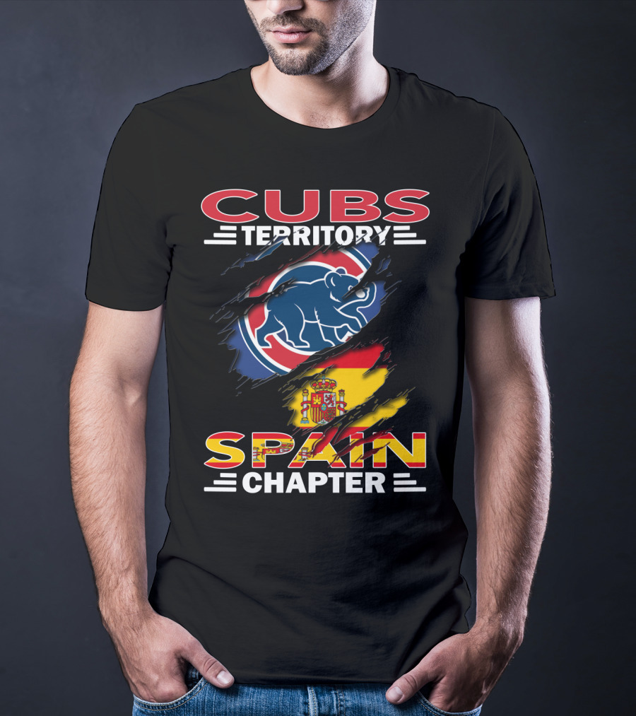 Cubs Territory Spain Chapter Blue Bear Logo Spanish Flag T-Shirt