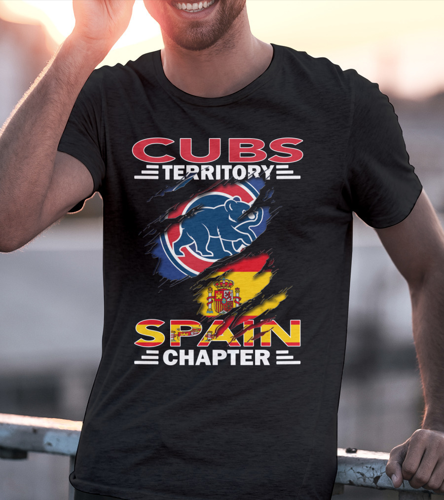 Cubs Territory Spain Chapter Blue Bear Logo Spanish Flag T-Shirt