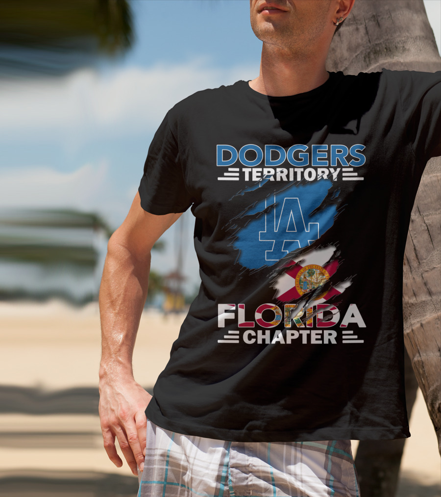 Dodgers Territory Florida Chapter LA Logo And Florida Flag T-Shirt