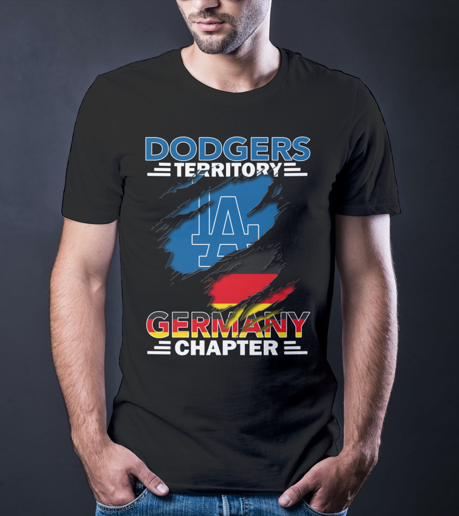 Dodgers Territory Germany Chapter LA Logo And German Flag T-Shirt