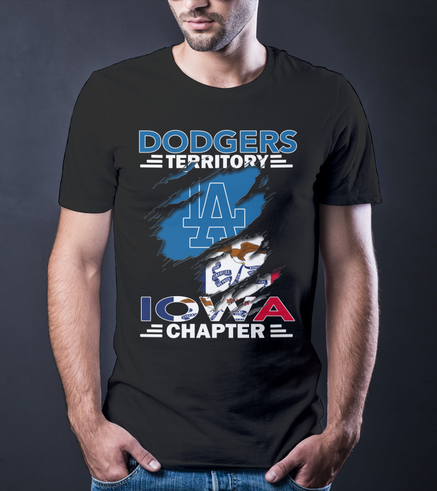 Dodgers Territory LA Iowa Chapter Flag Themed T-Shirt