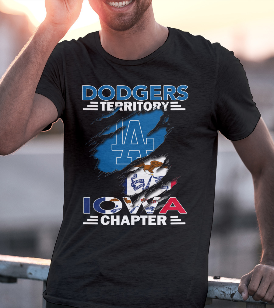Dodgers Territory LA Iowa Chapter Flag Themed T-Shirt