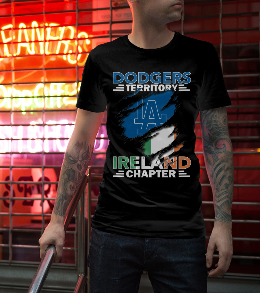 Dodgers Territory LA Logo Ireland Chapter Irish Flag T-Shirt