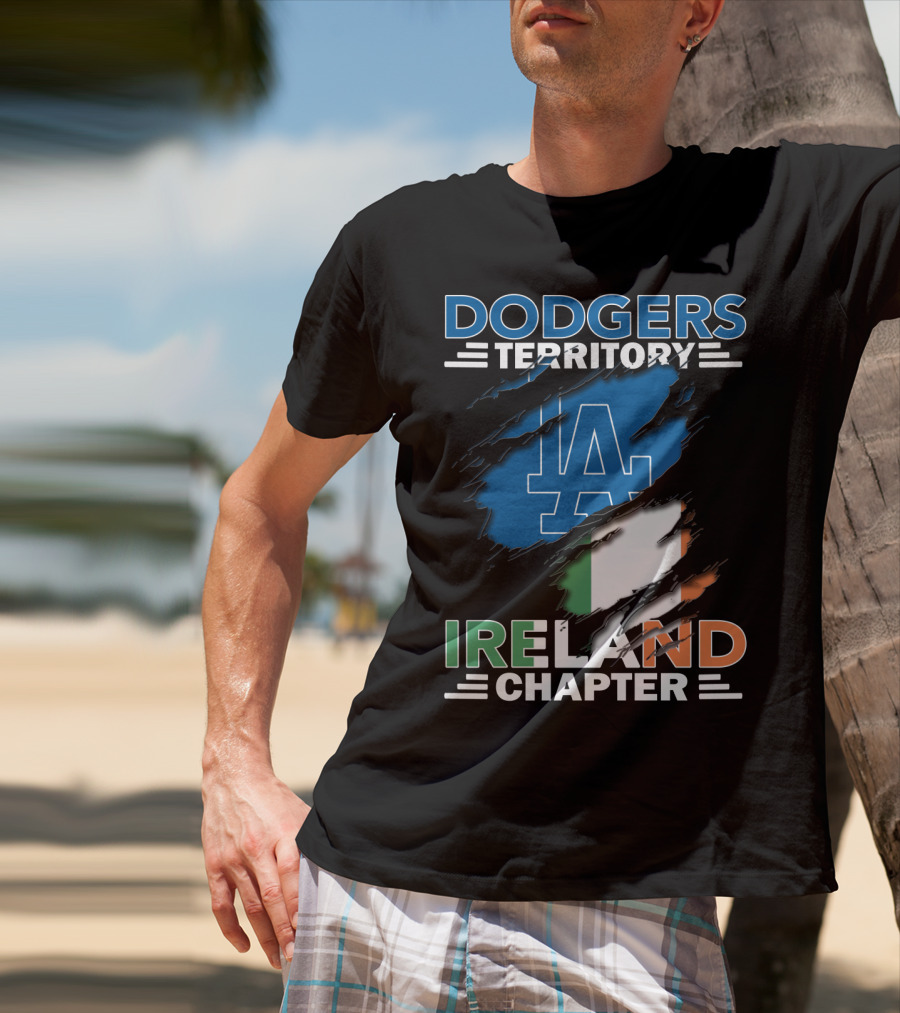 Dodgers Territory LA Logo Ireland Chapter Irish Flag T-Shirt