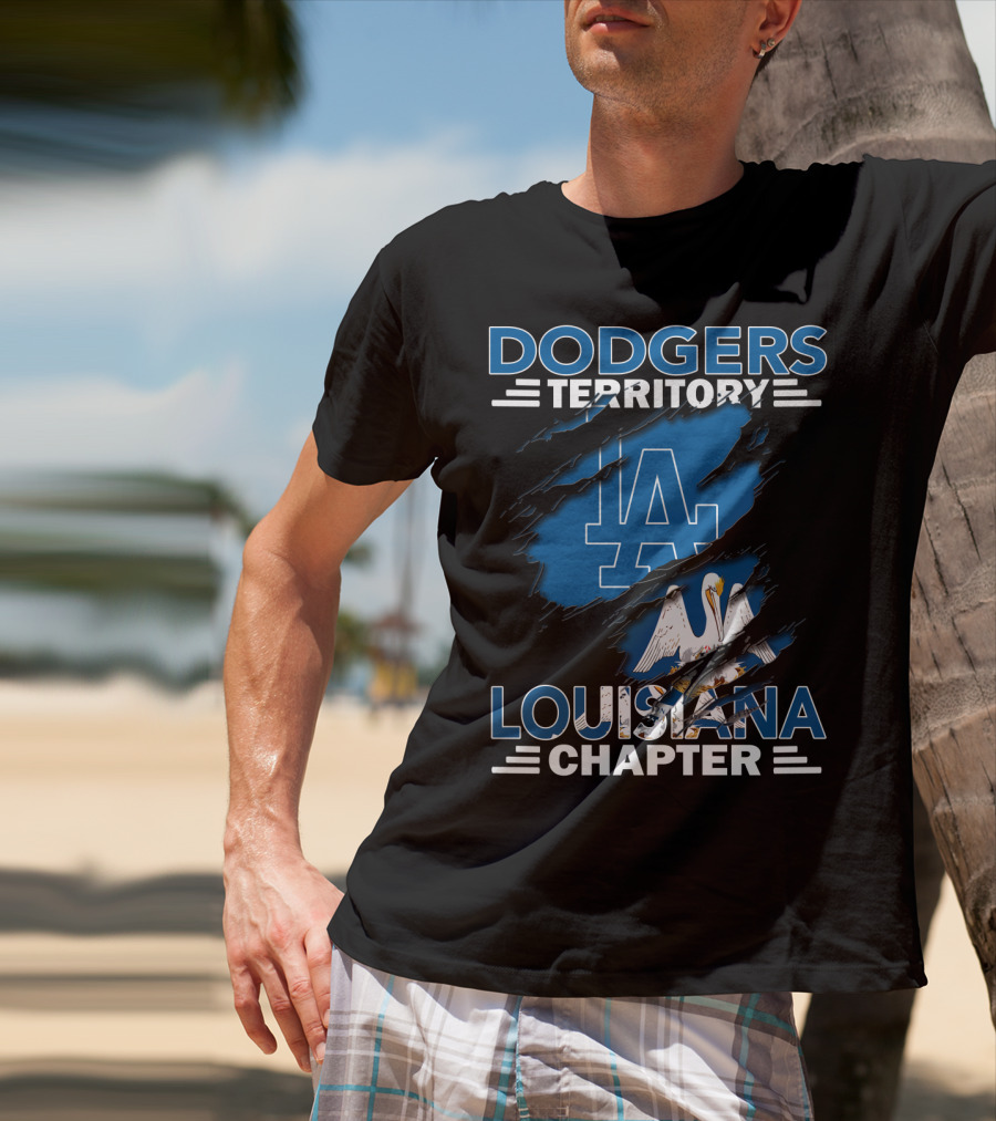 Dodgers Territory LA Logo Louisiana Chapter Pelican T-Shirt