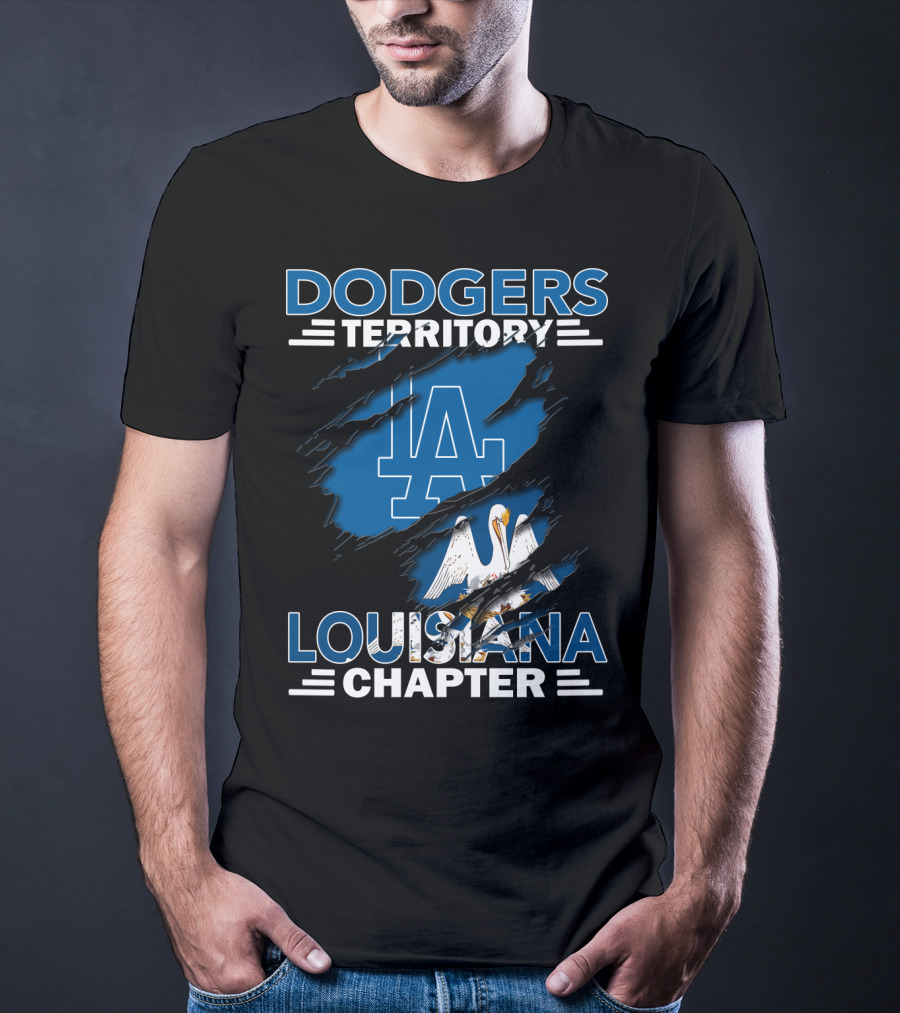 Dodgers Territory LA Logo Louisiana Chapter Pelican T-Shirt
