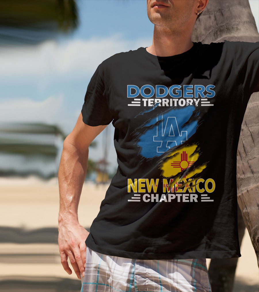 Dodgers Territory New Mexico Chapter LA Logo And Zia T-Shirt