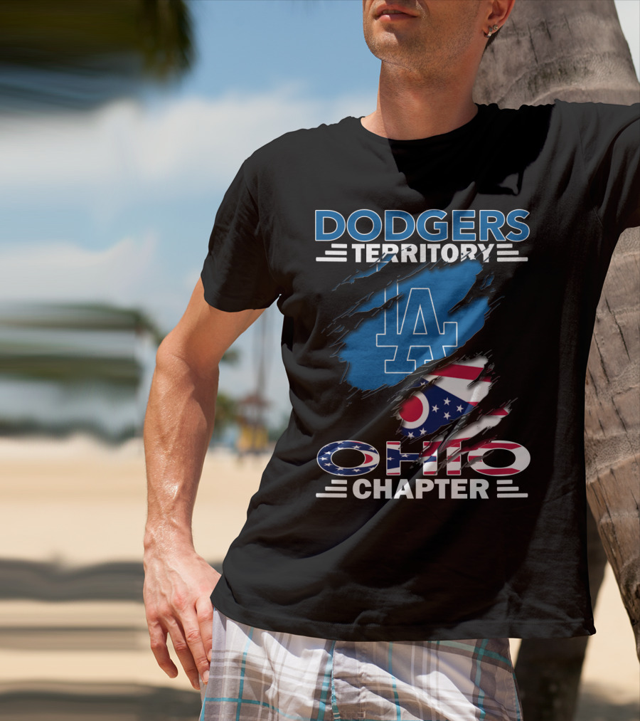 Dodgers Territory Ohio Chapter LA Ohio Flag T-Shirt