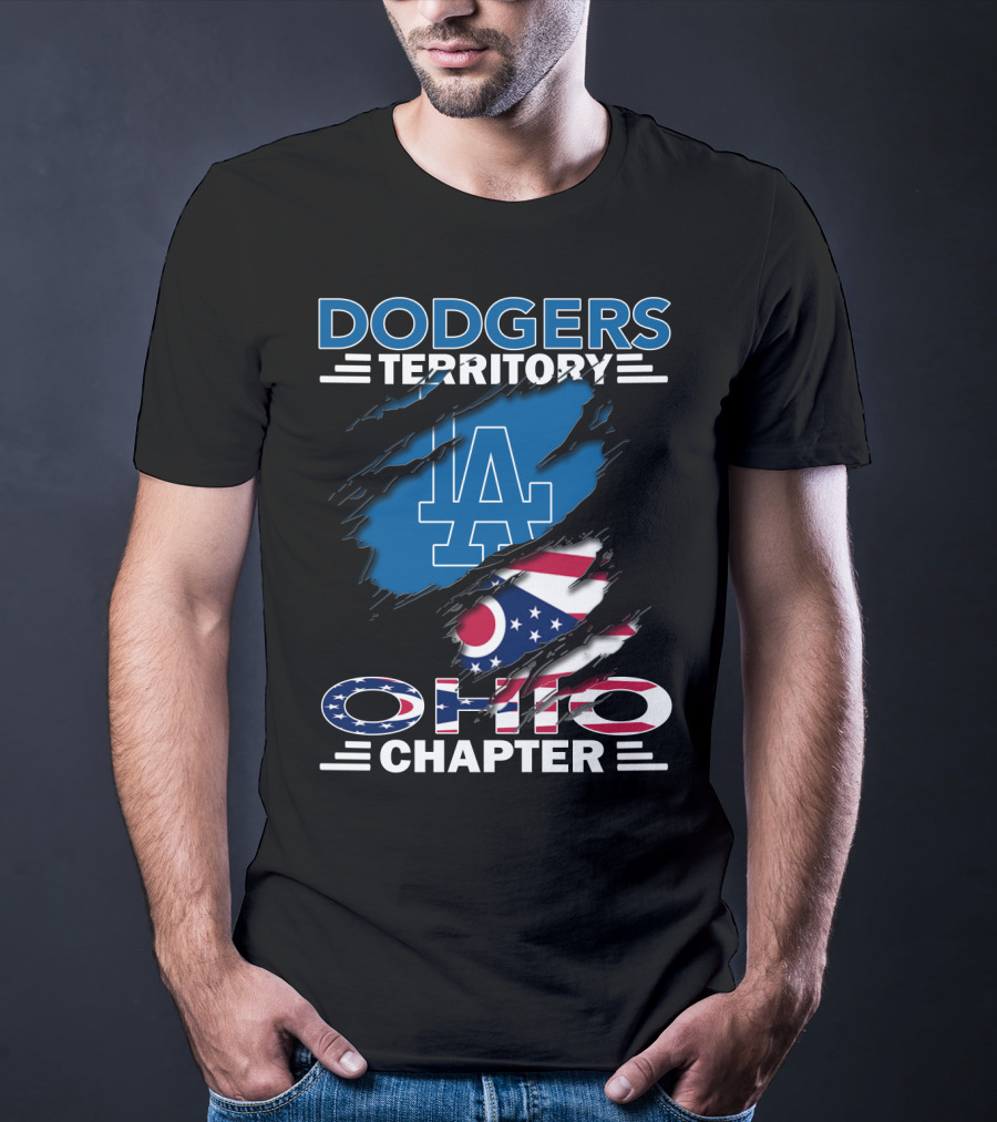 Dodgers Territory Ohio Chapter LA Ohio Flag T-Shirt