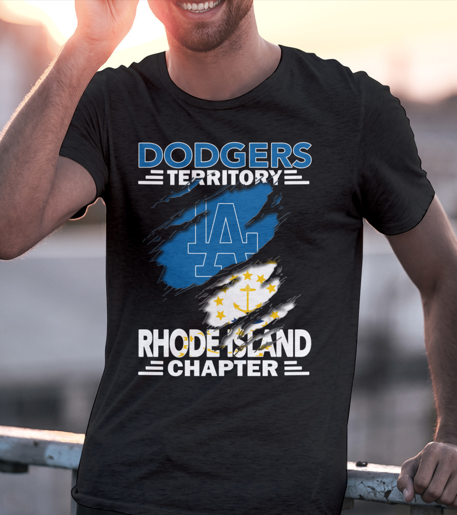 Dodgers Territory Rhode Island Chapter LA Logo Anchored T-Shirt