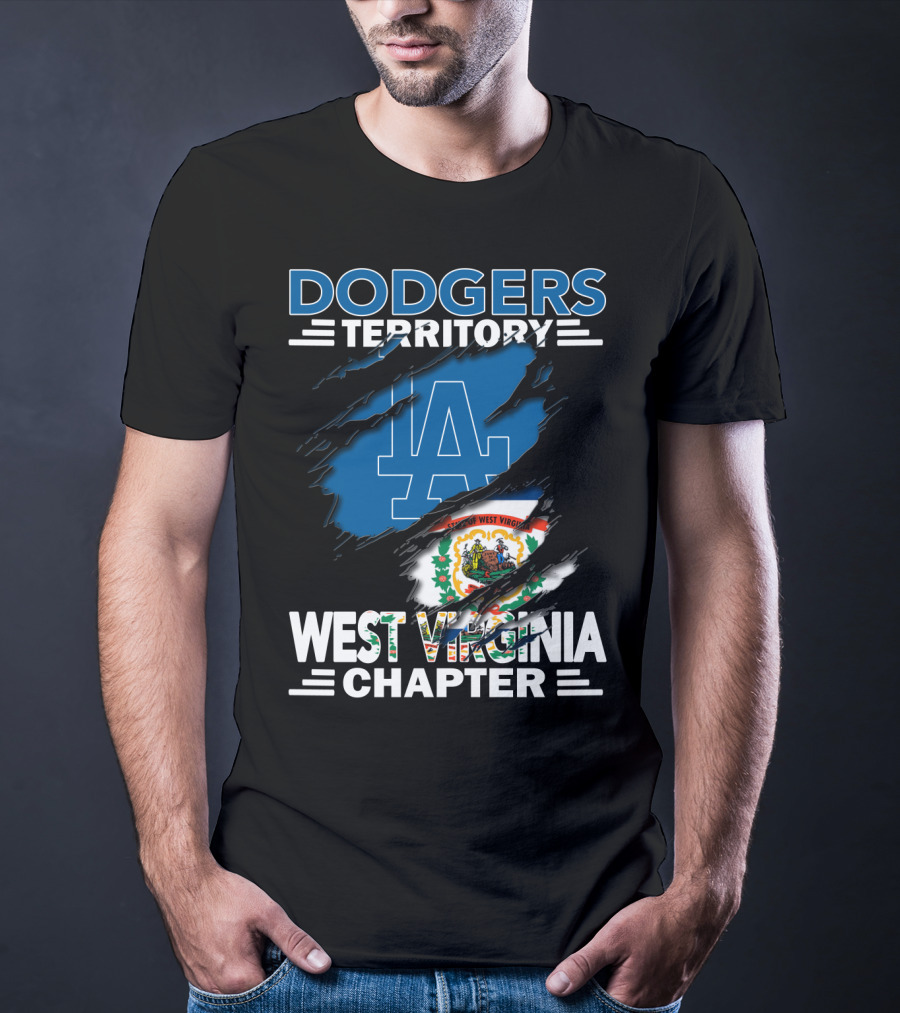 Dodgers Territory LA Emblem West Virginia Chapter T-Shirt