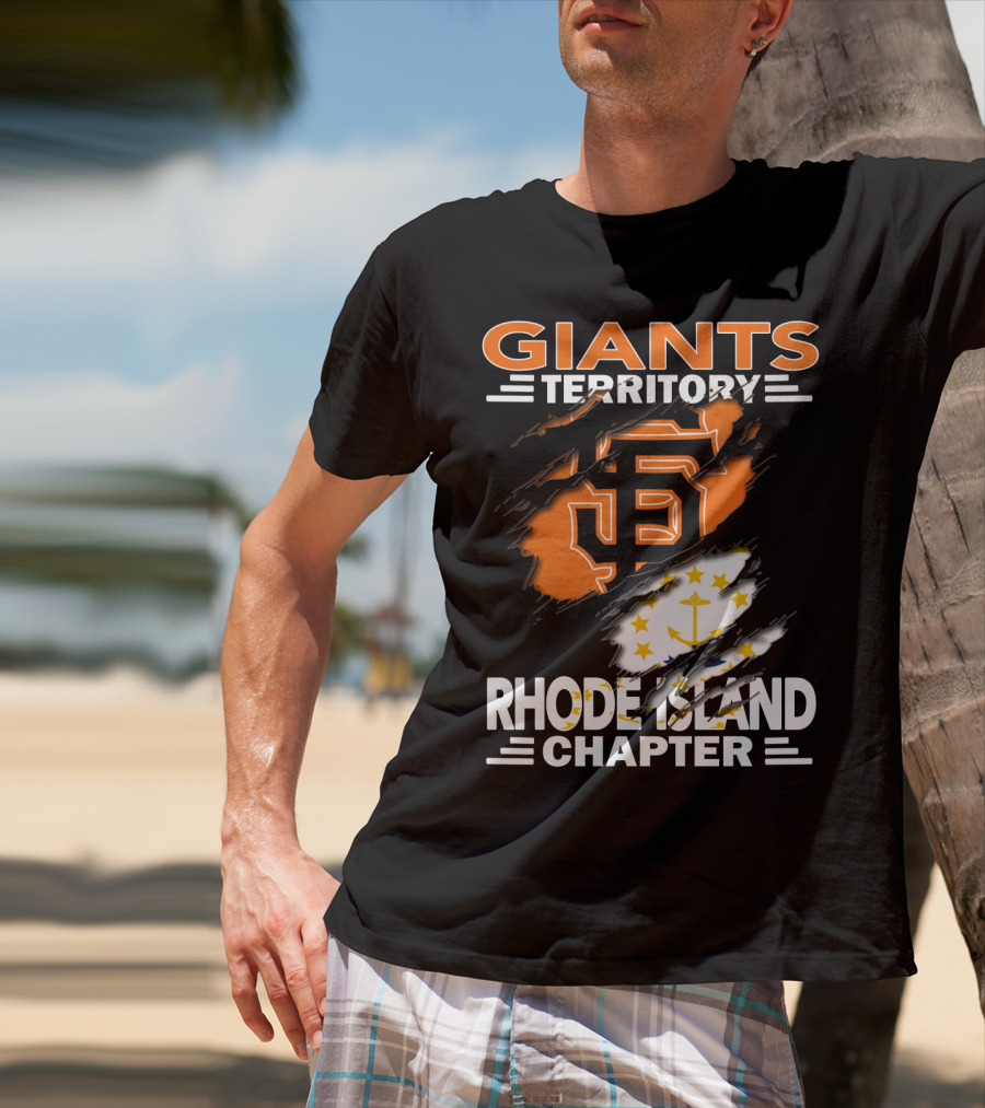 Giants Territory Rhode Island Chapter SF Logo And State Flag Elements T-Shirt