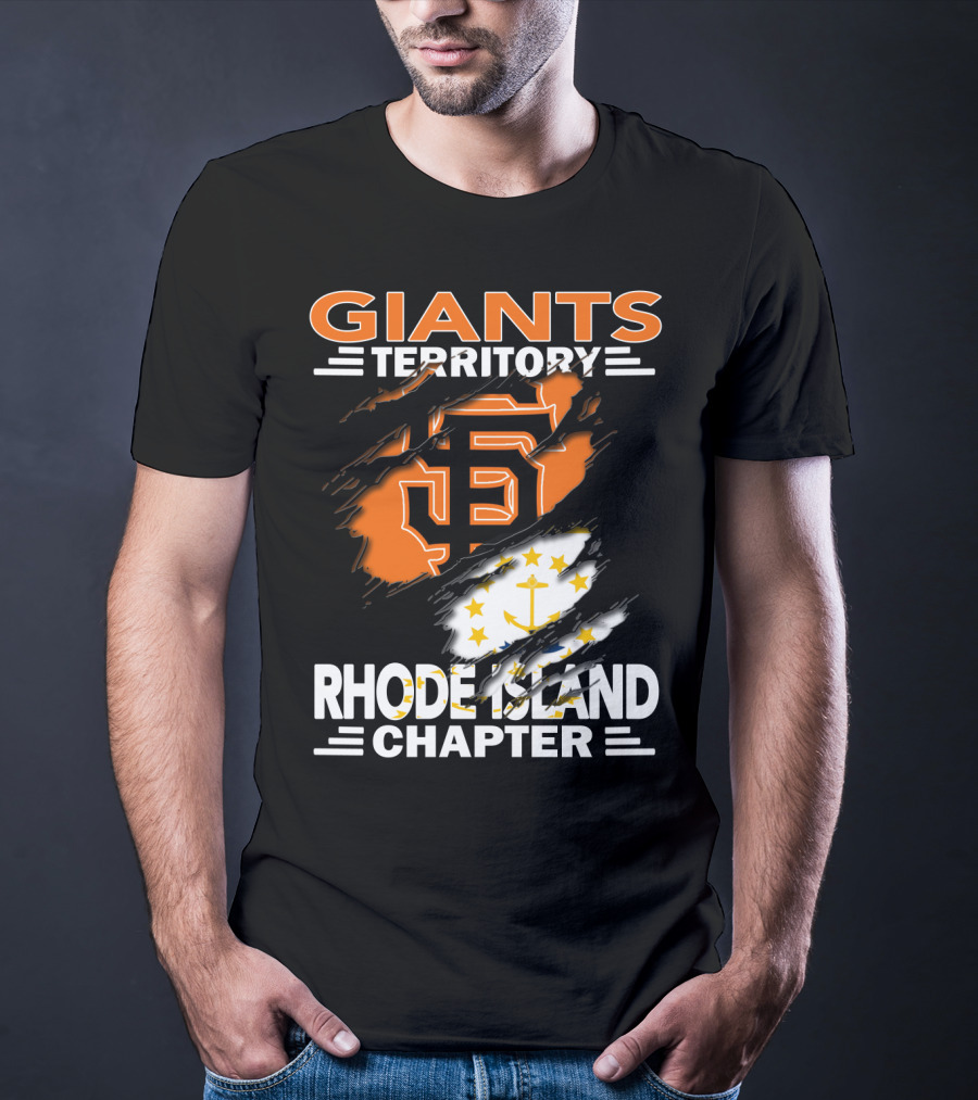 Giants Territory Rhode Island Chapter SF Logo And State Flag Elements T-Shirt
