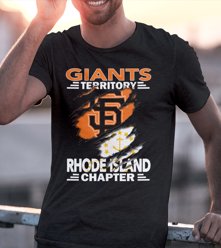 Giants Territory Rhode Island Chapter SF Logo And State Flag Elements T-Shirt