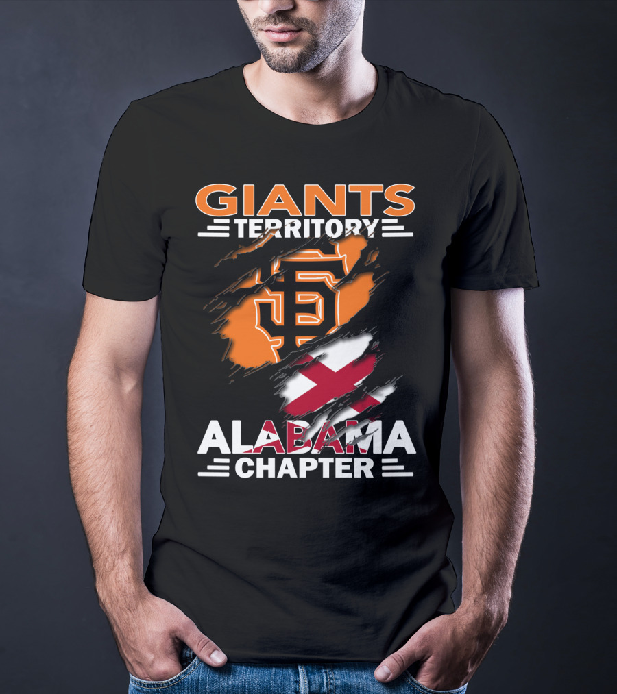 Giants Territory Alabama Chapter Sf Logo And Alabama Flag T-Shirt