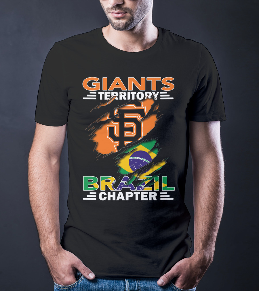 Giants Territory Brazil Chapter San Francisco Giants Logo Brazilian Flag T-Shirt