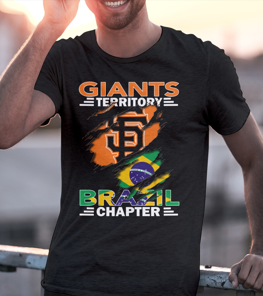 Giants Territory Brazil Chapter San Francisco Giants Logo Brazilian Flag T-Shirt