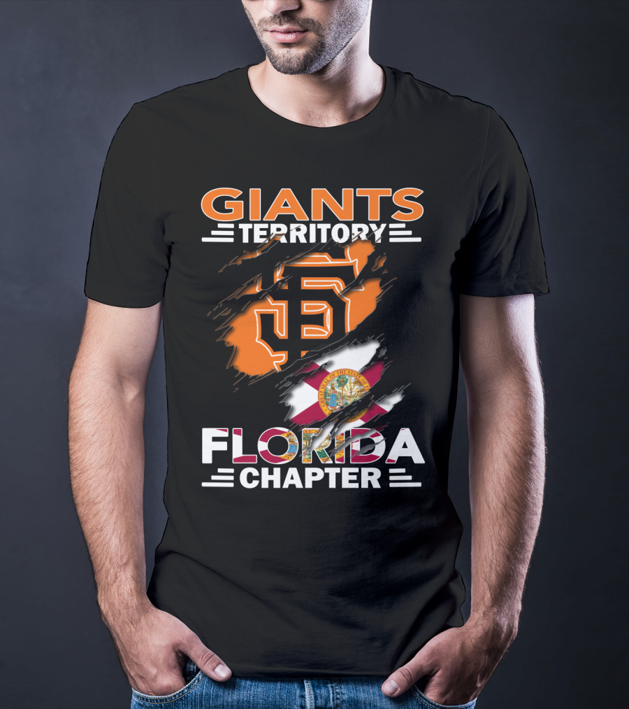 Giants Territory Florida Chapter Sf Logo And Florida Flag Fusion T-Shirt