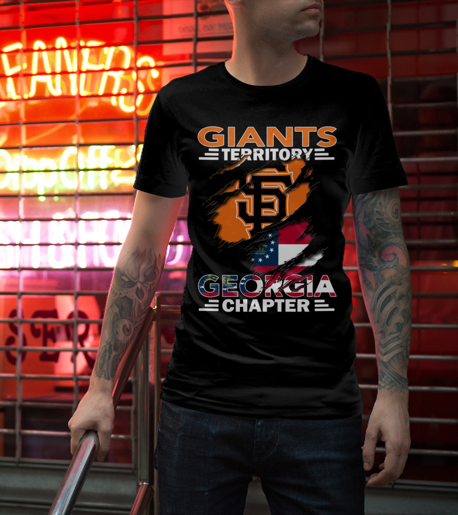 Giants Territory Georgia Chapter Sf Logo Georgia Flag T-Shirt