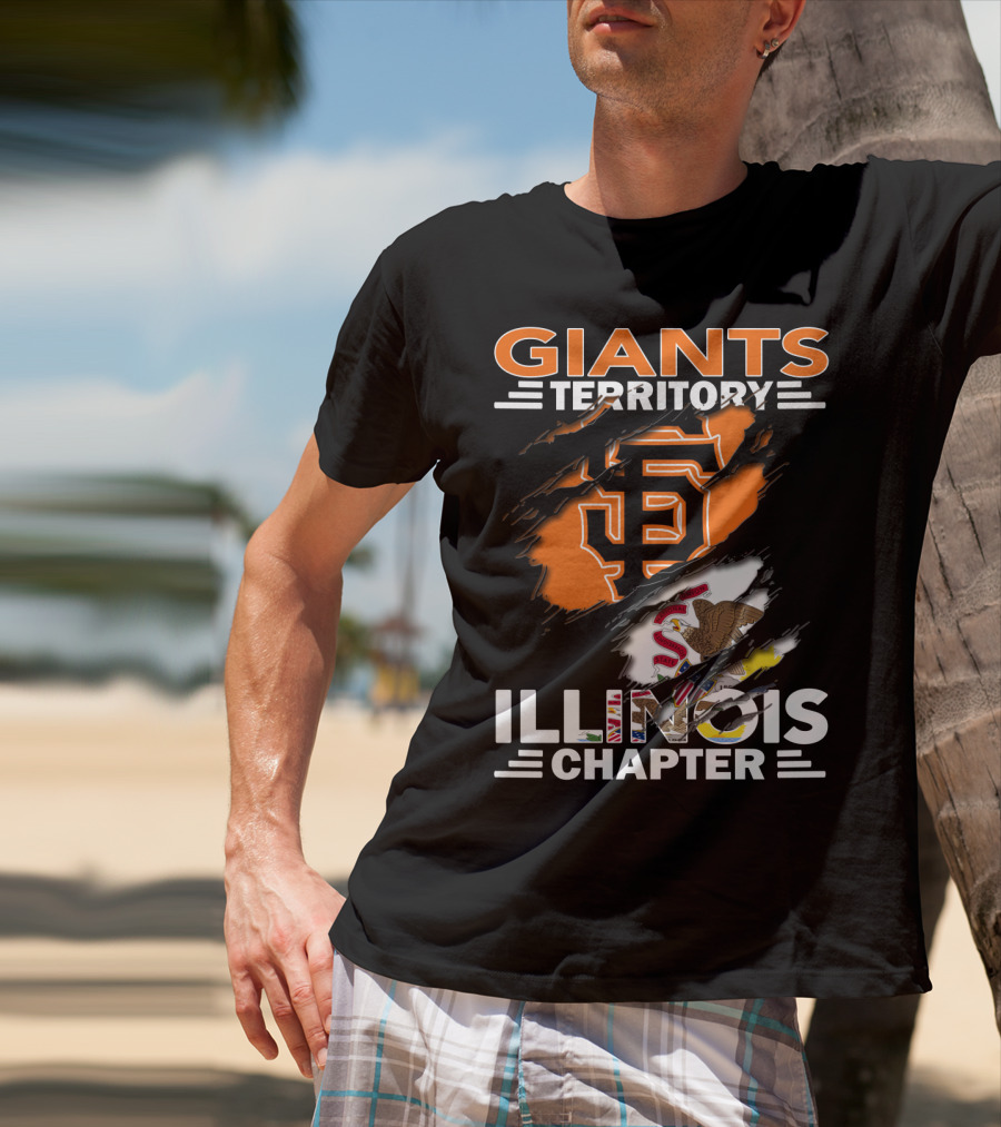Giants Territory Illinois Chapter Sf Logo Illinois Flag T-Shirt