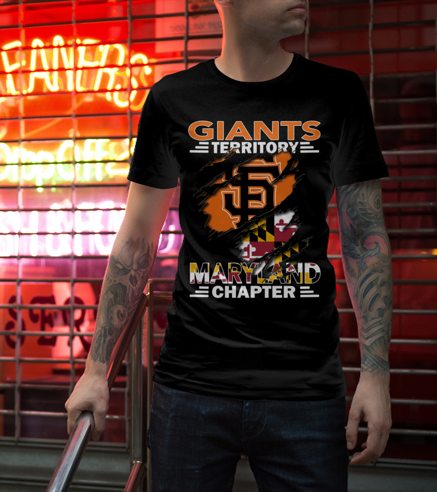 Giants Territory Maryland Chapter San Francisco Giants Logo Maryland Flag T-Shirt