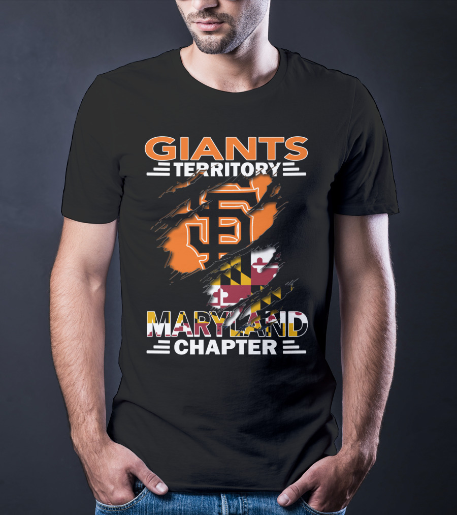 Giants Territory Maryland Chapter San Francisco Giants Logo Maryland Flag T-Shirt
