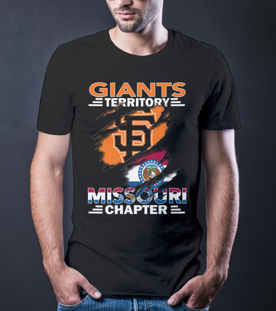 Giants Territory Missouri Chapter Sf Logo American Flag T-Shirt