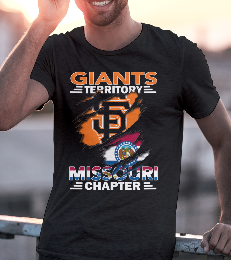 Giants Territory Missouri Chapter Sf Logo American Flag T-Shirt