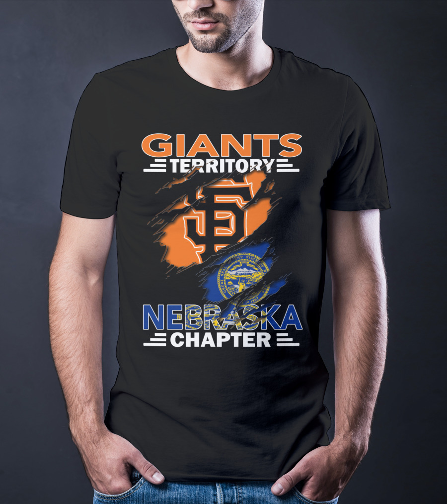 Giants Territory Nebraska Chapter Sf Logo And State Flag T-Shirt