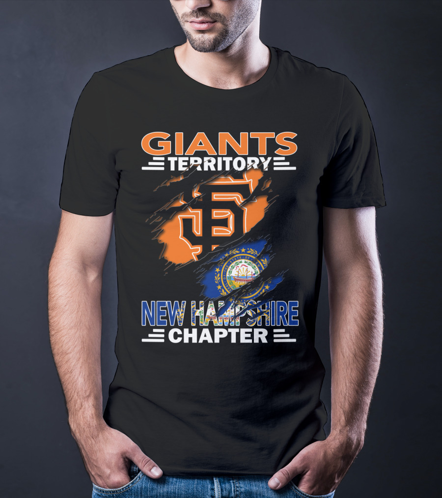 Giants Territory New Hampshire Chapter Sf Logo And State Flag T-Shirt