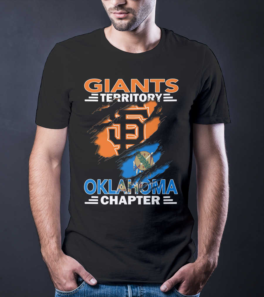 Giants Territory Oklahoma Chapter San Francisco Giants Logo And Oklahoma State Flag T-Shirt
