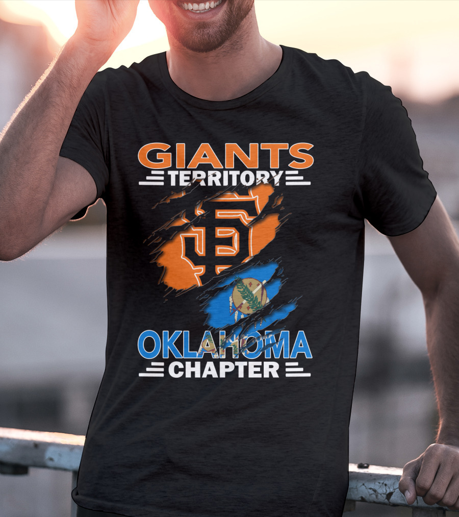 Giants Territory Oklahoma Chapter San Francisco Giants Logo And Oklahoma State Flag T-Shirt