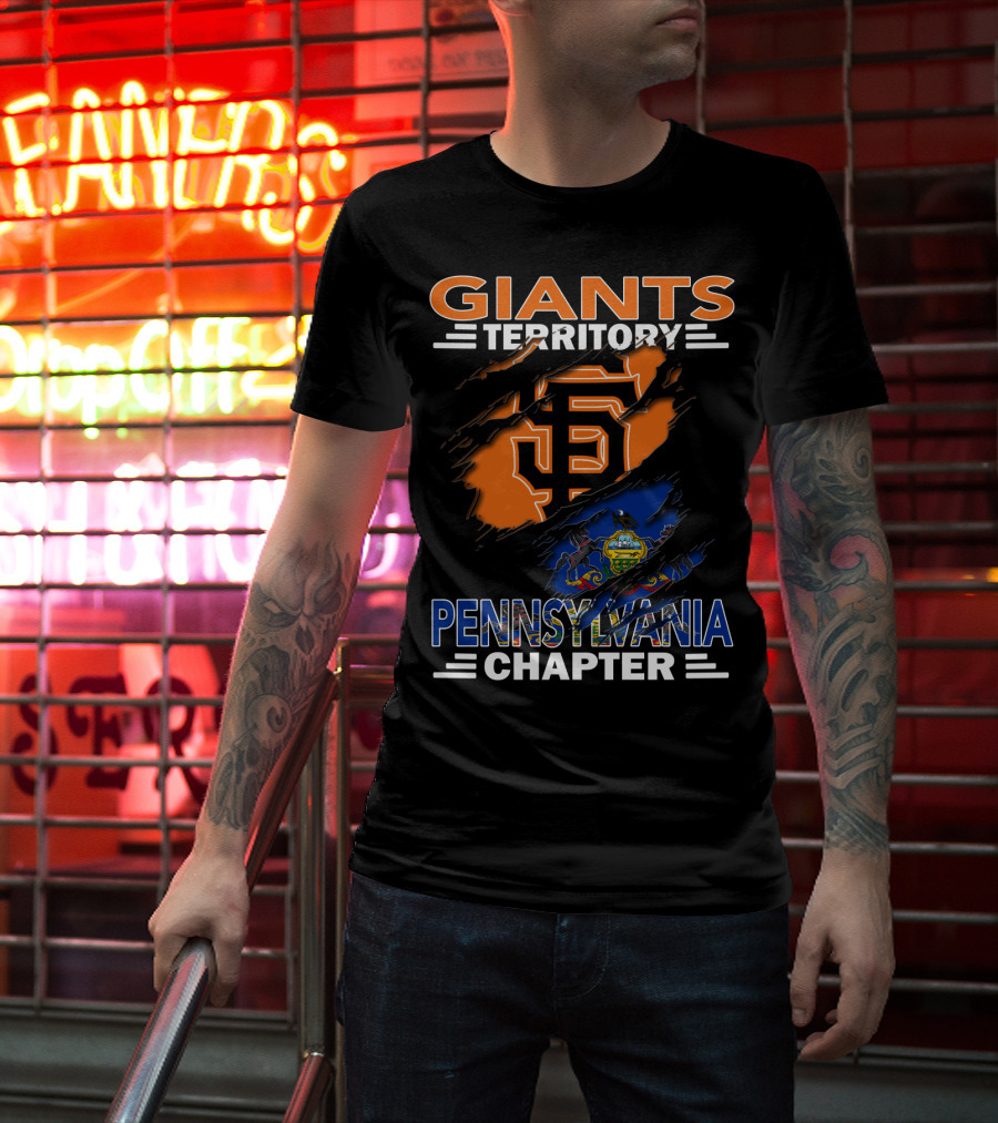 Giants Territory Pennsylvania Chapter San Francisco Giants Logo And Pennsylvania State Symbol T-Shirt