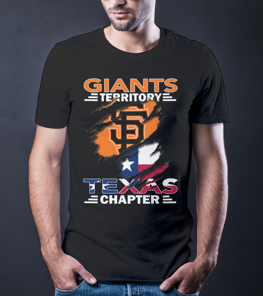 Giants Territory Sf Logo With Texas Flag Texas Chapter T-Shirt