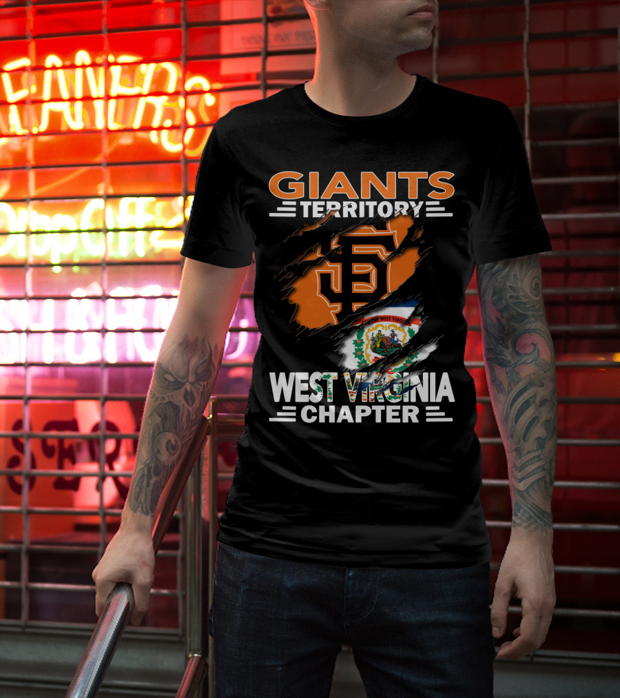Giants Territory Sf Logo West Virginia State Flag Chapter T-Shirt