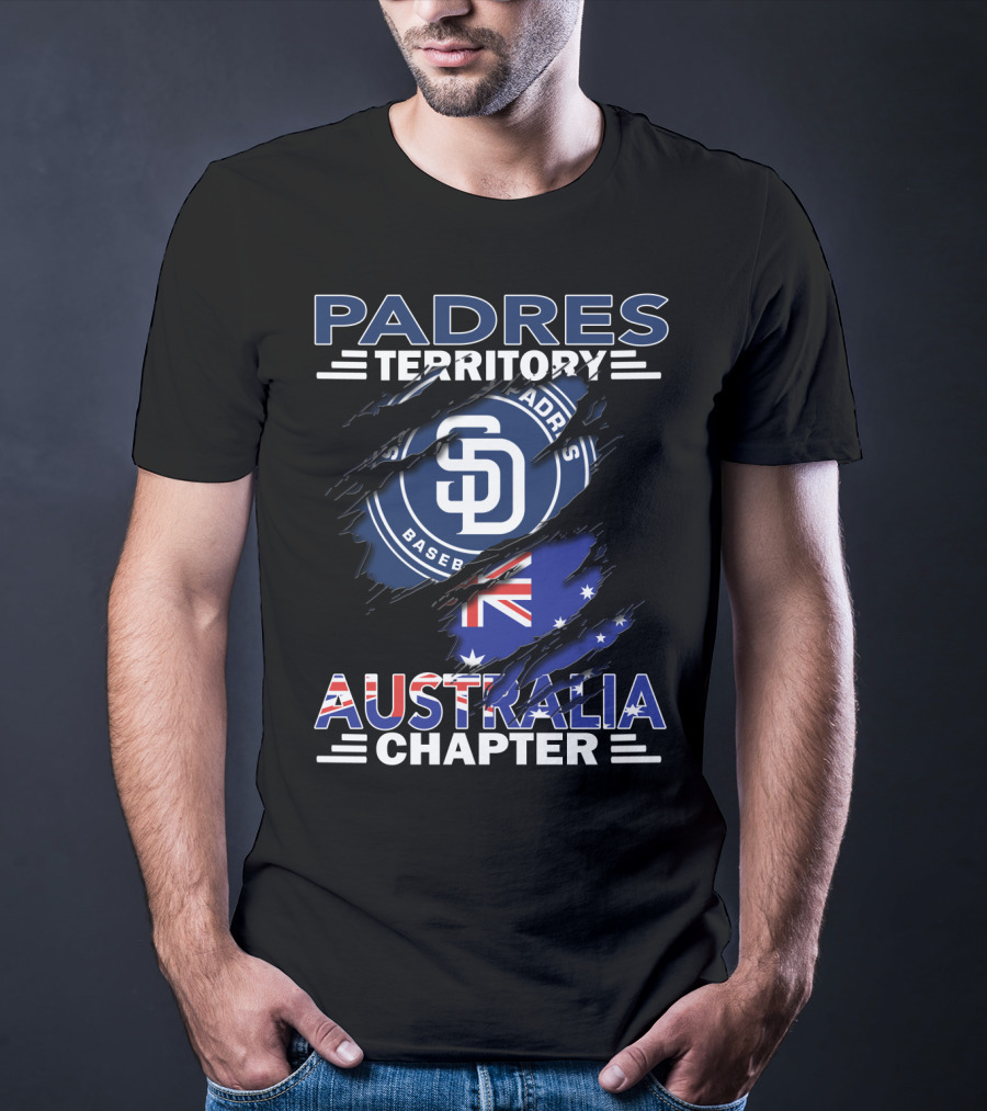 Padres Territory Australia Chapter San Diego Baseball Logo Australian Flag T-Shirt