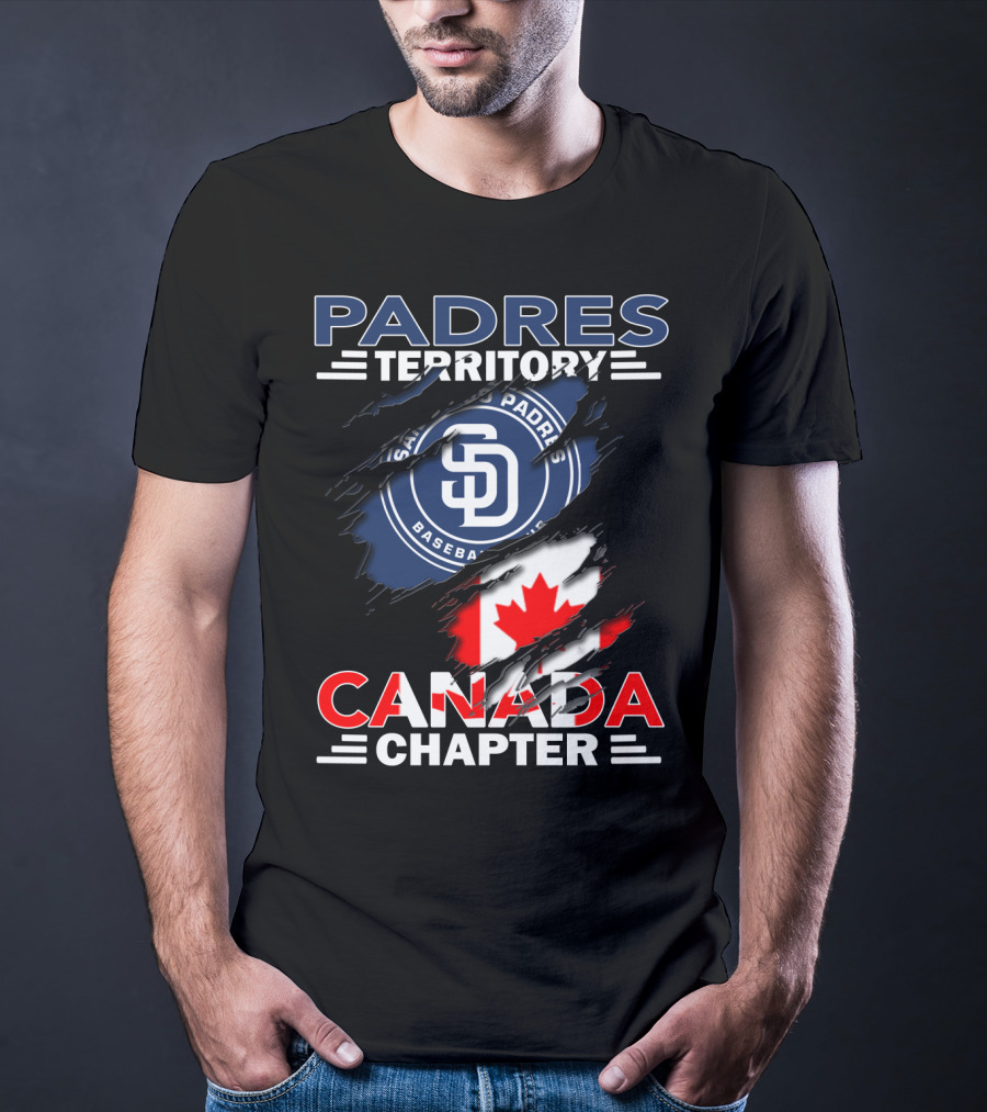 Padres Territory Canada Chapter San Diego Baseball Canadian Flag T-Shirt