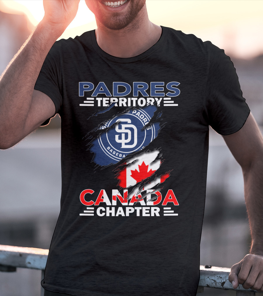 Padres Territory Canada Chapter San Diego Baseball Canadian Flag T-Shirt