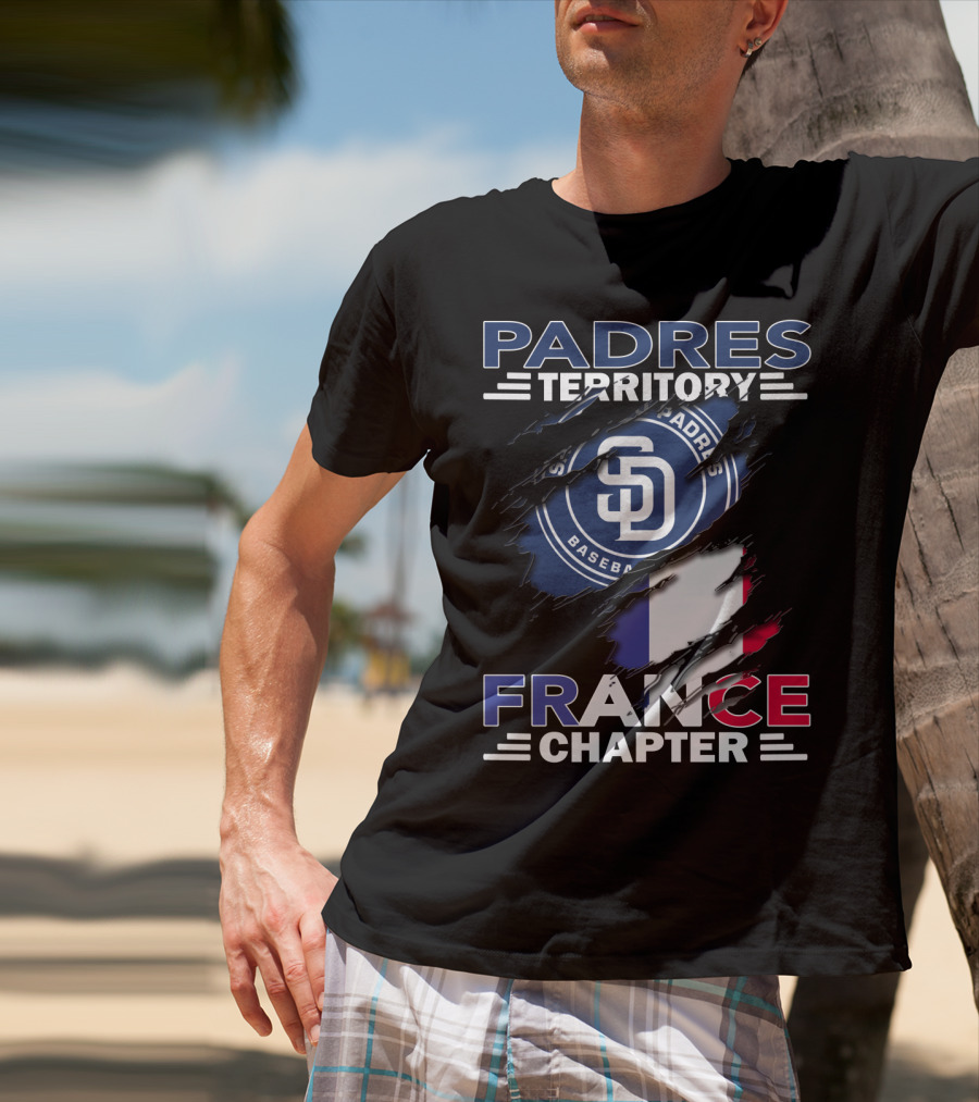 Padres Territory France Chapter SD Baseball Logo And French Flag T-Shirt