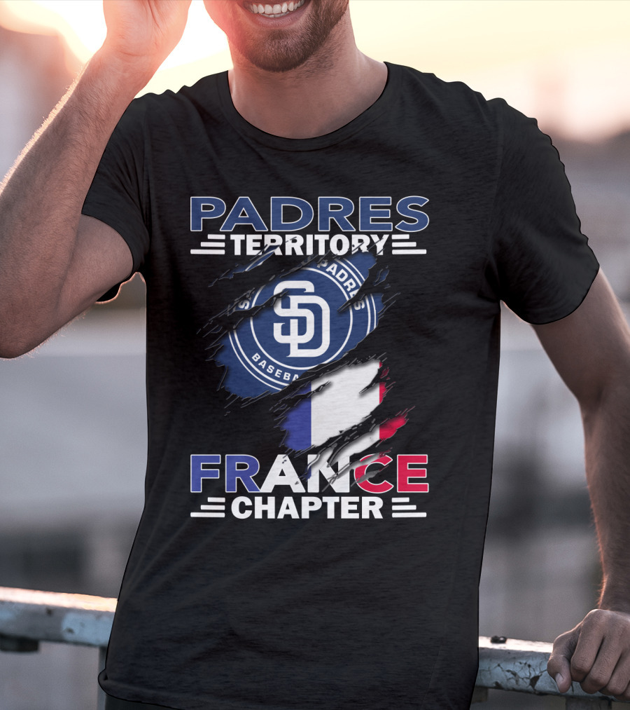 Padres Territory France Chapter SD Baseball Logo And French Flag T-Shirt