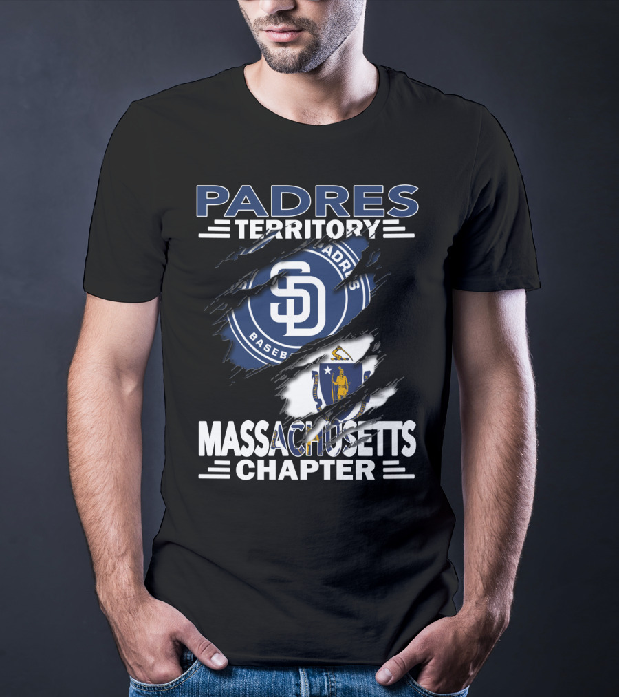 Padres Territory Massachusetts Chapter Baseball Padres Logo State Seal T-Shirt