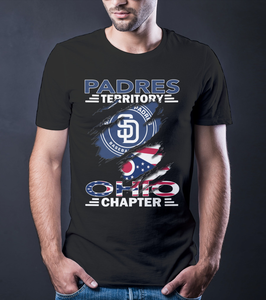 Padres Territory SD Baseball Badge Ohio Chapter Flag Combo T-Shirt