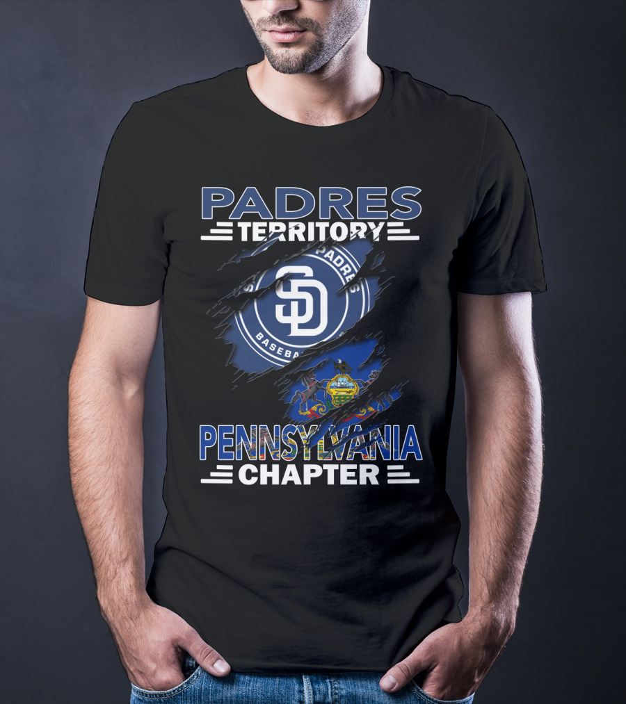 Padres Territory Pennsylvania Chapter SD Baseball Pennsylvania Flag T-Shirt