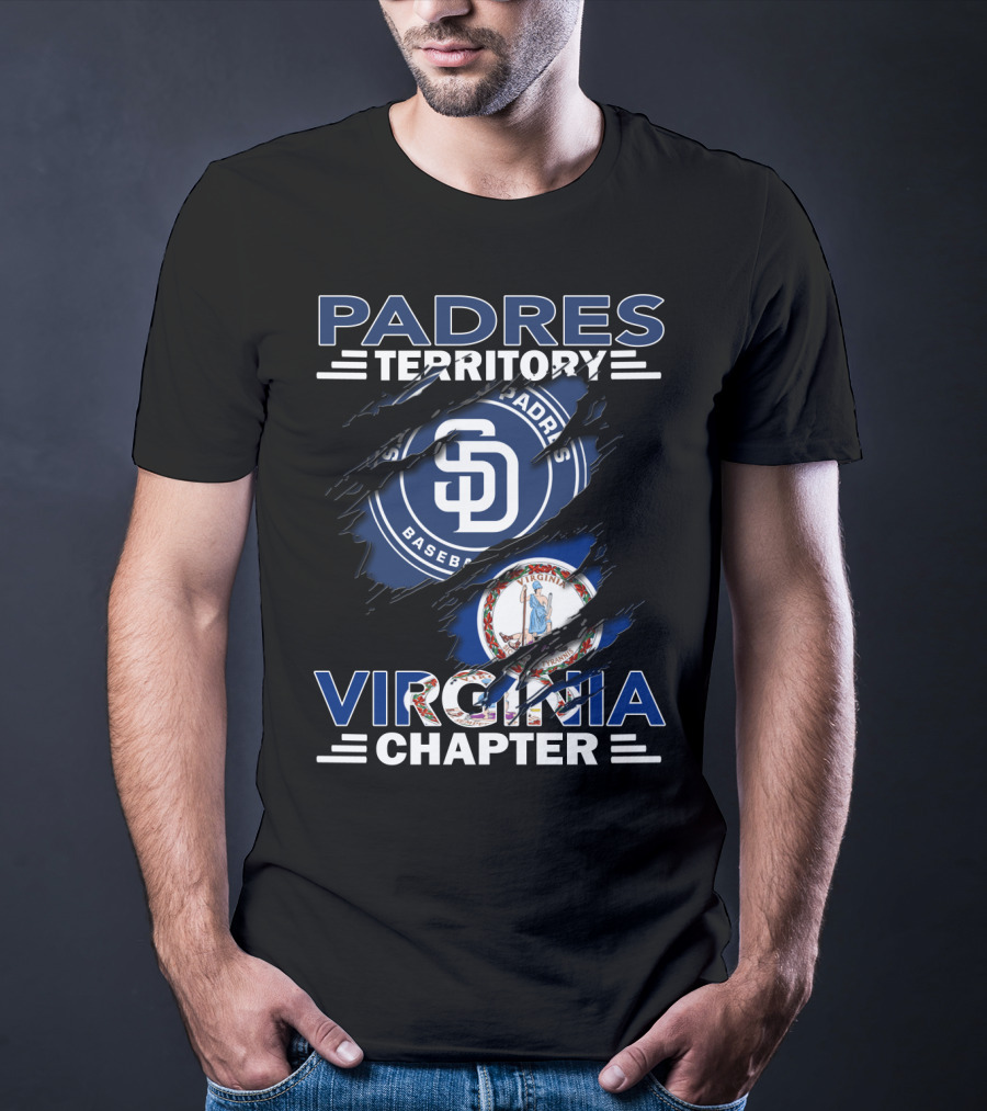 Padres Territory Virginia Chapter San Diego Baseball Fan Flag T-Shirt