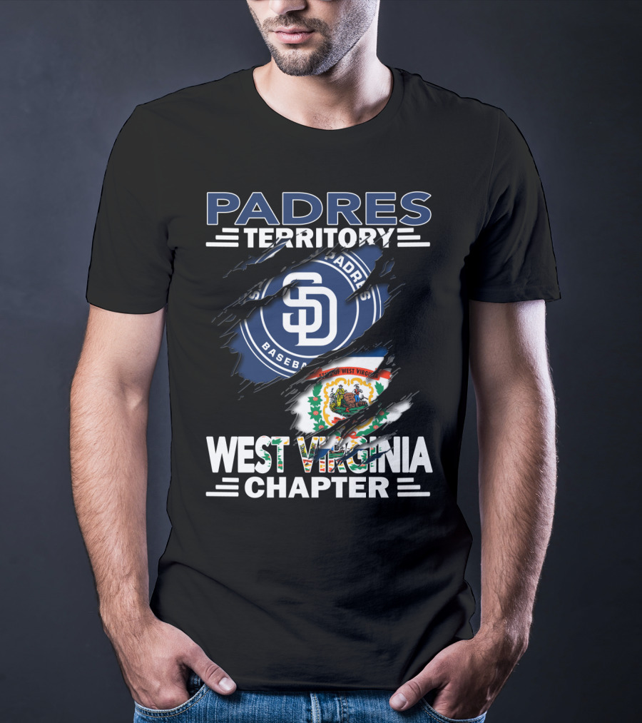 Padres Territory Baseball West Virginia Chapter Flag Emblem T-Shirt