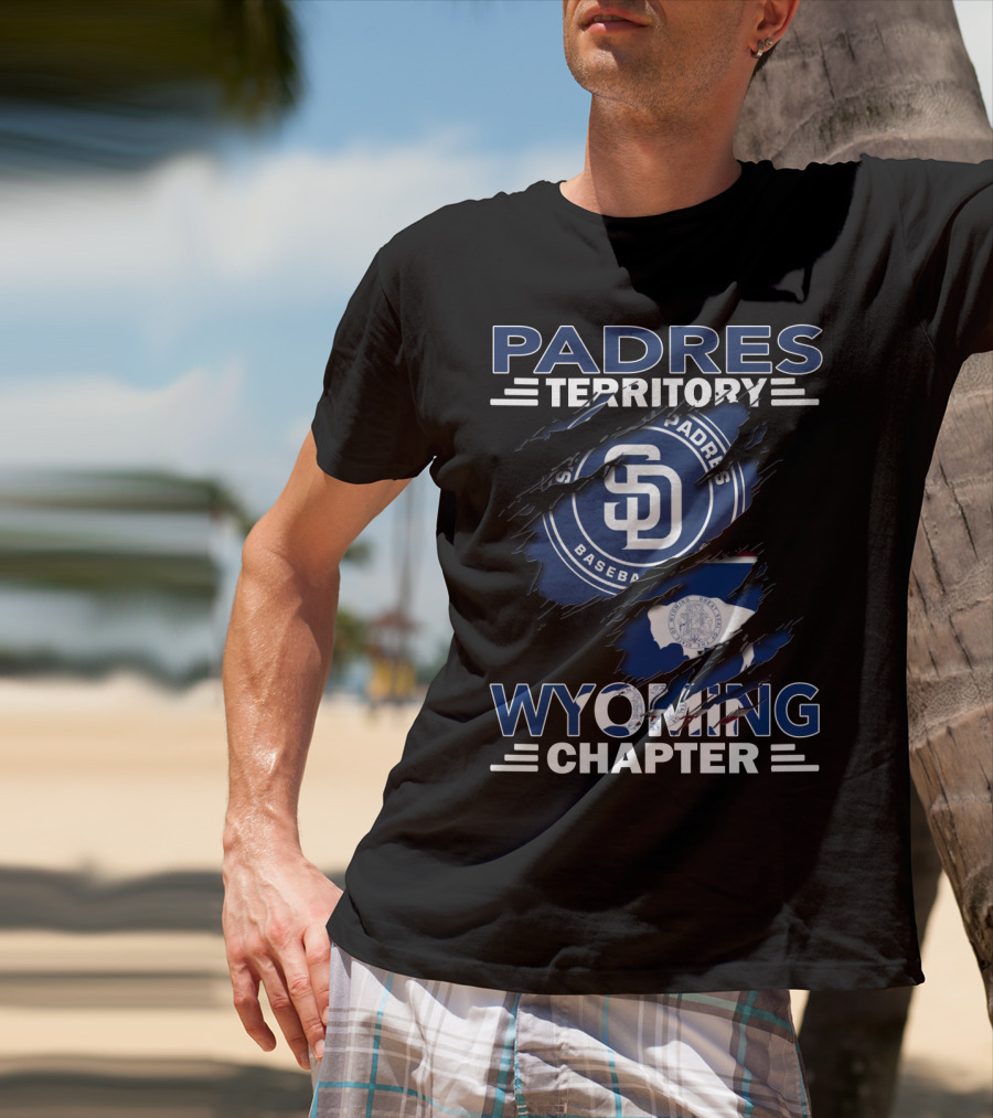 Padres Territory Wyoming Chapter San Diego Padres Baseball Logo With Wyoming State Flag T-Shirt
