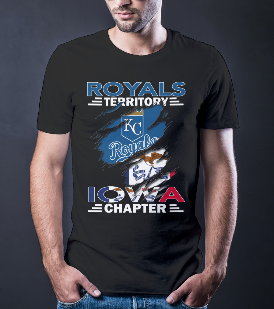 Royals Territory Iowa Chapter KC Royals Logo Flag T-Shirt