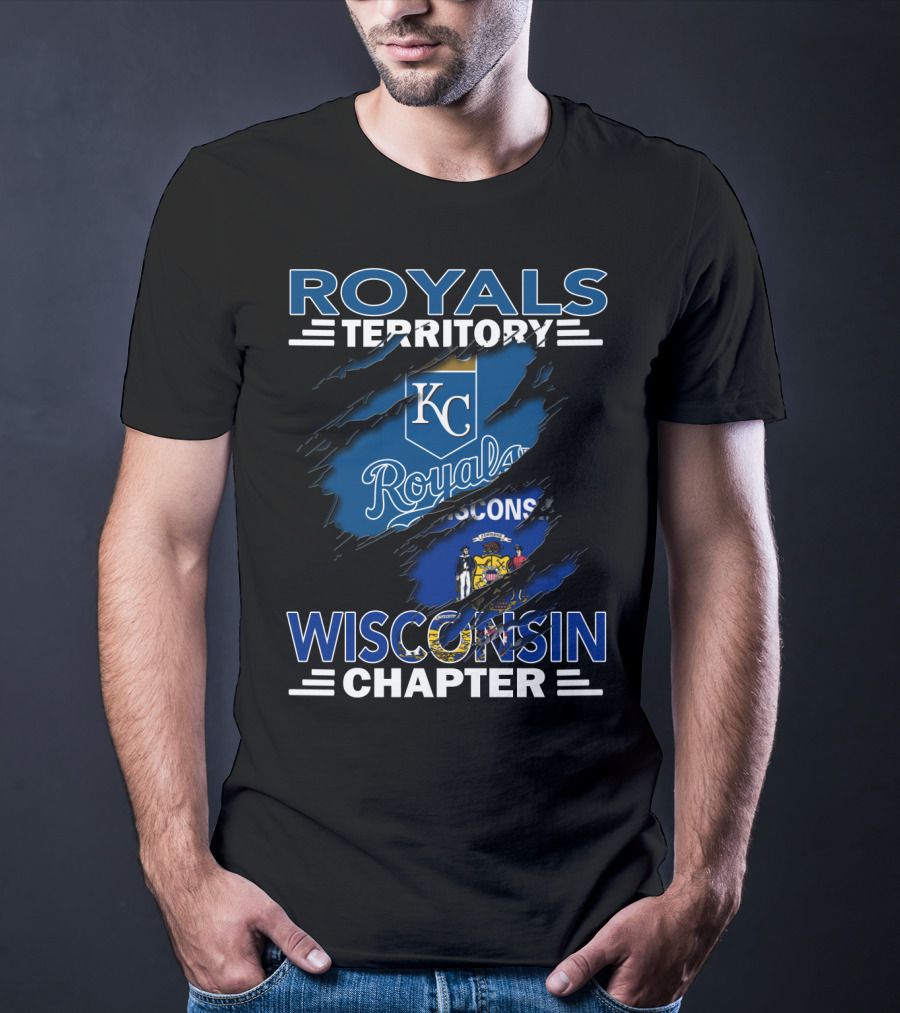 Royals Territory KC Wisconsin Chapter Logo With State Flag Elements T-Shirt