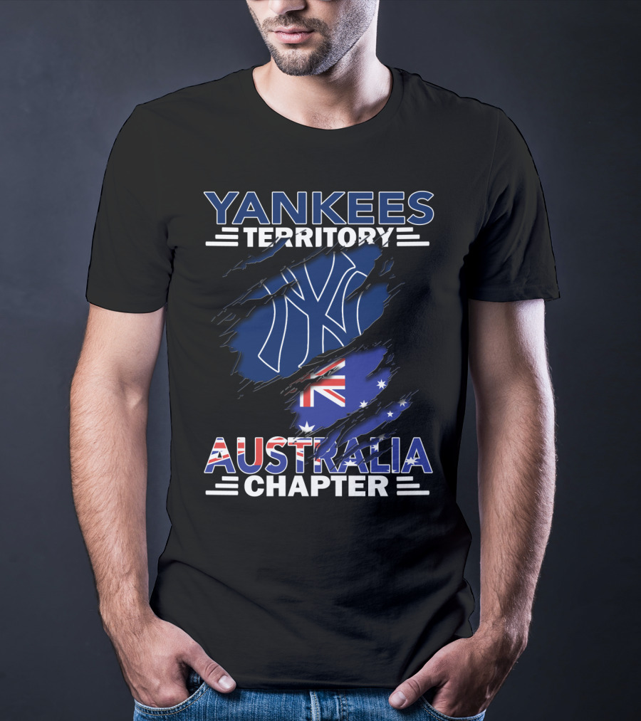 Yankees Territory Australia Chapter With New York Yankees And Australian Flag Elements T-Shirt