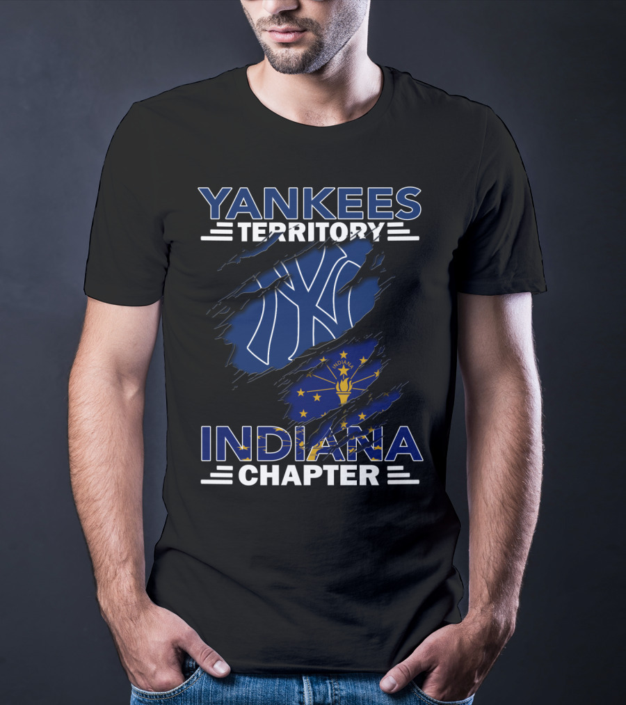 Yankees Territory Indiana Chapter Flag And Logo Fusion T-Shirt